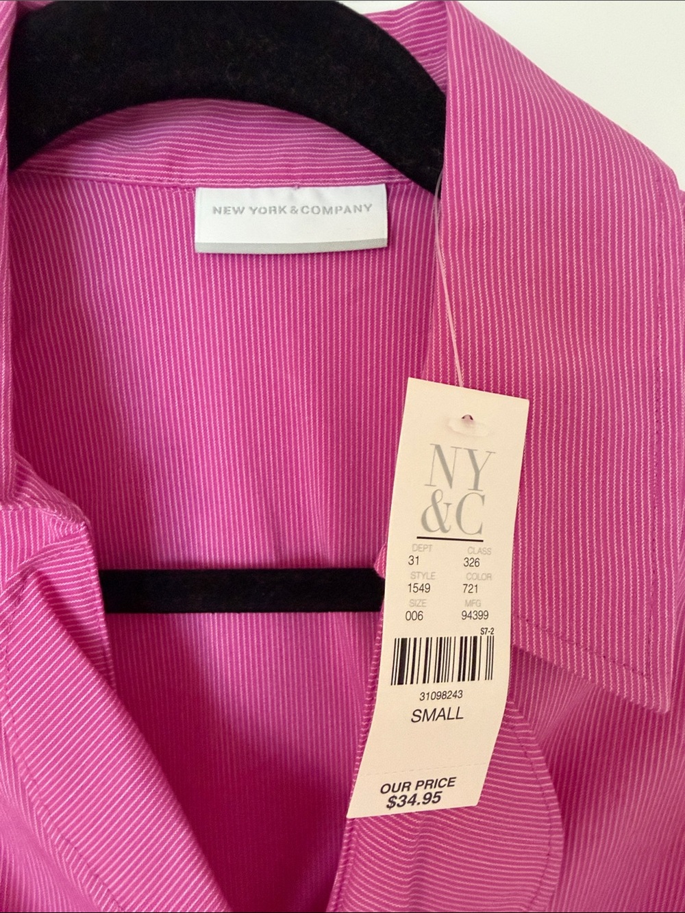 NWT New York & Company Sleeveless Ruffled Blouse - Pink - Picture 2 of 3